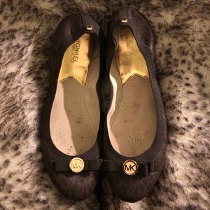 Michael Kors Brown Monogram Flats Size 10